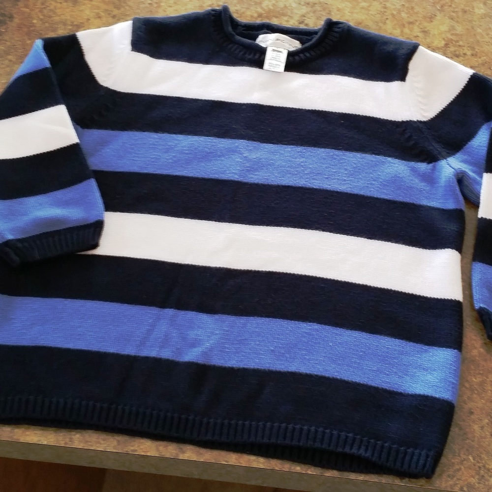 SWEATER Med EVAN PICONE Blues & White ¾ sleeve NEW